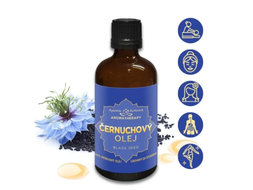 Černuchový olej Altevita lisovaný za studena na pleť, vlasy, trávenie a imunitu