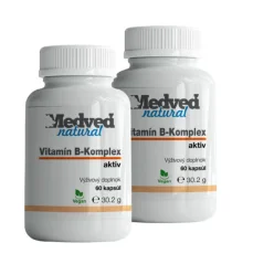 2× Medveď Natural Vitamin B-Komplex aktiv 60 kapslí na energii a snížení únavy