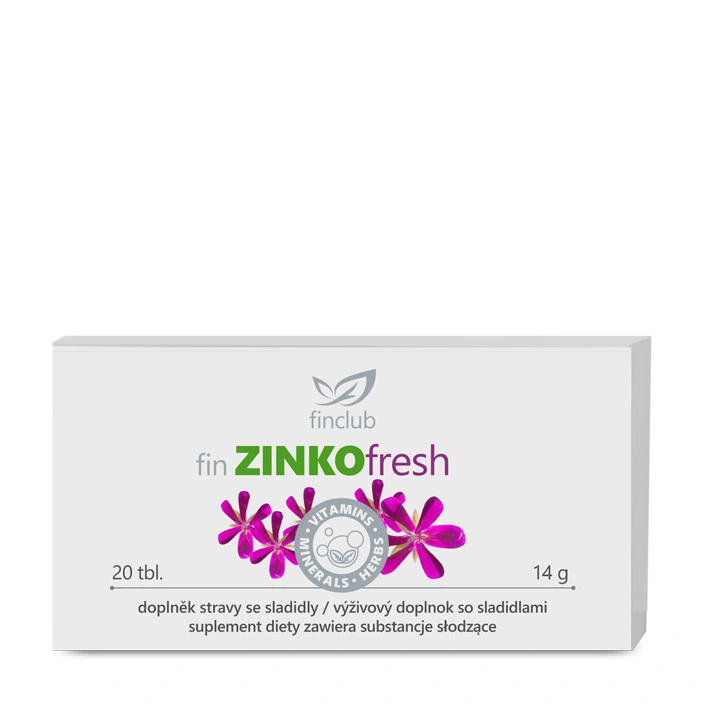 Finclub ZINKOfresh pastilky so zinkom, podpora imunity, hrdla a ústnej dutiny Finclub ZINKOfresh pastilky so zinkom, podpora imunity, hrdla a ústnej dutiny