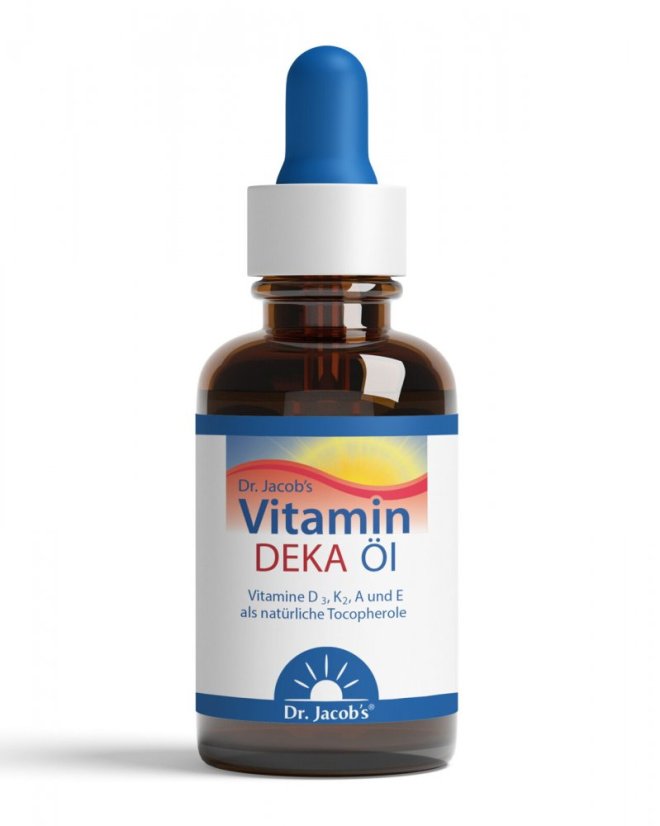 Dr. Jacob’s Vitamin DEKA olej – tekuté vitamíny D3, K2, A a E v prírodnej forme tokoferolov Dr. Jacob’s Vitamin DEKA olej – tekuté vitamíny D3, K2, A a E v prírodnej forme tokoferolov