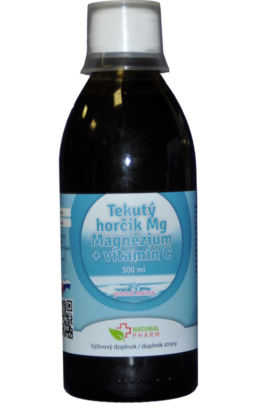 Natural Pharm Tekutý Horčík Mg + vitamín C (príchuť malina) 300 ml