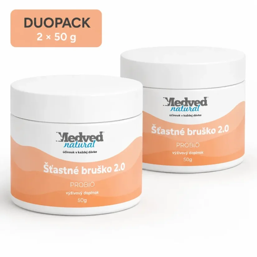 Medveď Natural Šťastné bruško 2.0 PROBIO dvojbalenie 2×50 g s probiotickými kultúrami