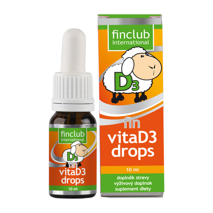 Výživový doplnok Finclub VitaD3drops, kvapky s vitamínom D3 pre deti, na podporu imunity, kostí a zubov
