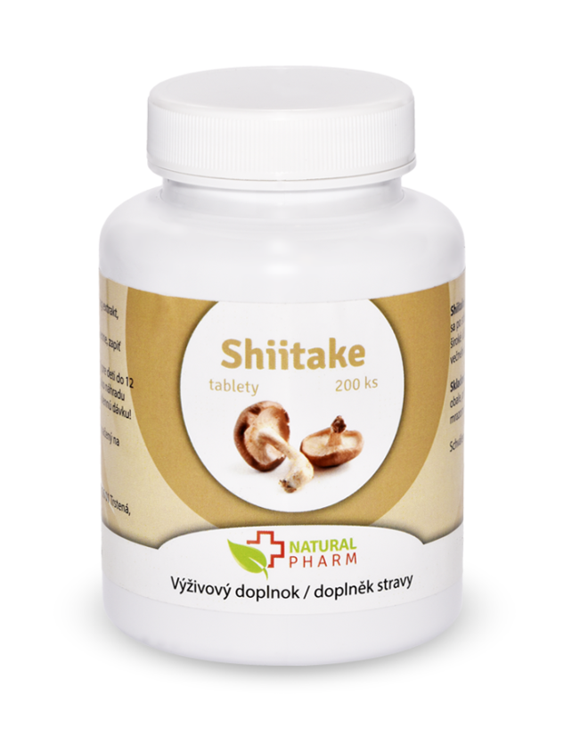 Doplněk stravy Shiitake od Natural Pharm – tablety s houbou Shiitake pro podporu imunity a vitality