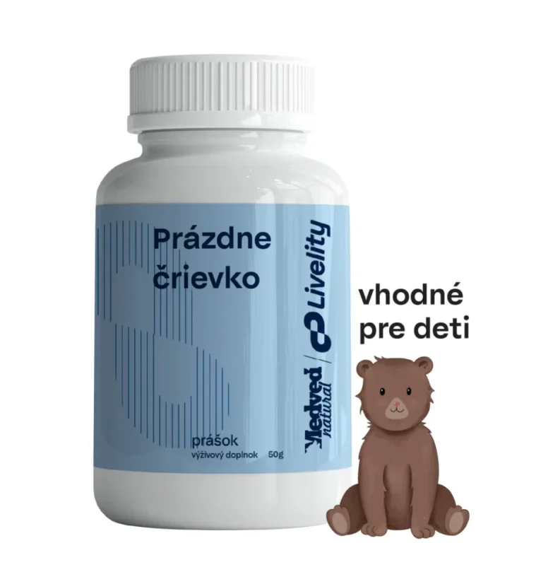 Medveď Natural Prázdné střívko – probioticky prášek pro snadné vyprazdňování, 50g