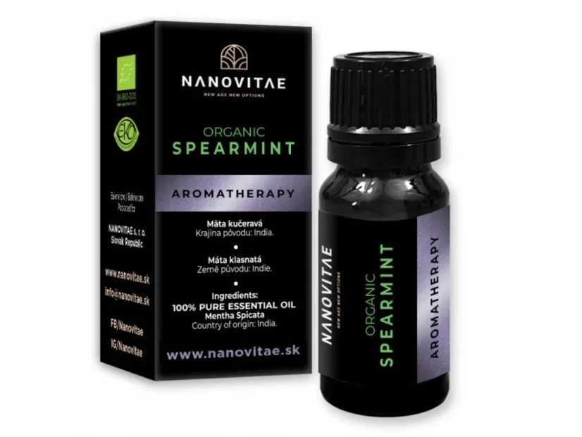 Nanovitae Organic Spearmint – esenciálny olej z mäty kučeravej na aromaterapiu, pôvod India Nanovitae Organic Spearmint – esenciálny olej z mäty kučeravej na aromaterapiu, pôvod India