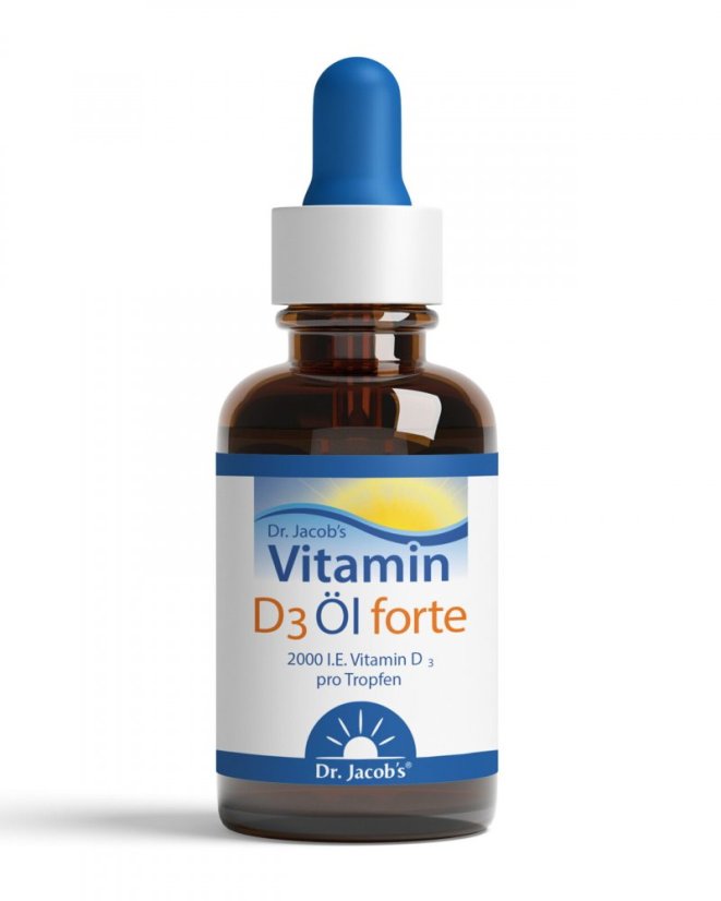 Dr. Jacob’s Vitamin D3 Öl forte kvapky 2000 I.E. – podpora imunity a kostí v kvalitnom oleji