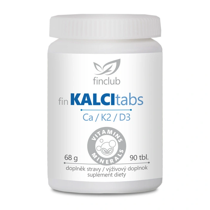 Finclub fin Kalcitabs s vápnikom, vitamínom K2 a D3 na podporu zdravých kostí a zubov