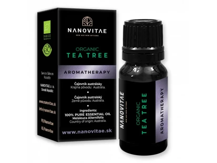Nanovitae Organic Tea Tree – 100 % esenciální olej z australského čajovníku pro aromaterapii