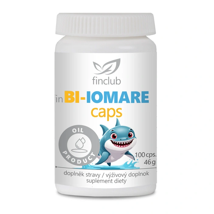 Finclub Bi-iomare caps olej ze žraločích jater v kapslích s omega-3, squalaminem a squalenem na podporu srdce a mozku