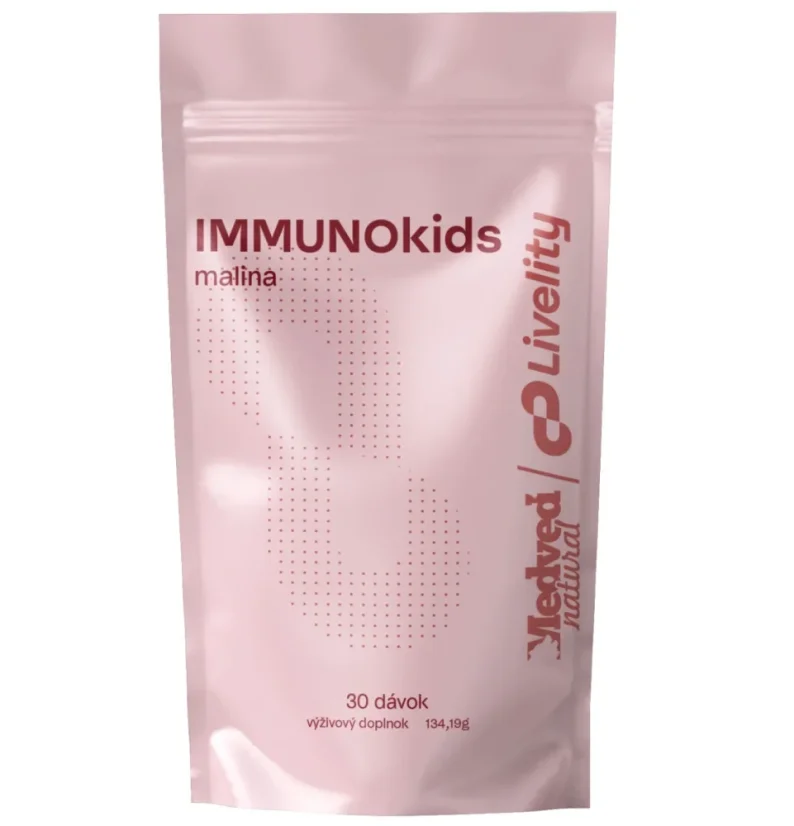 Medveď natural IMMUNO kids malina 134g – podpora detskej imunity s HMO