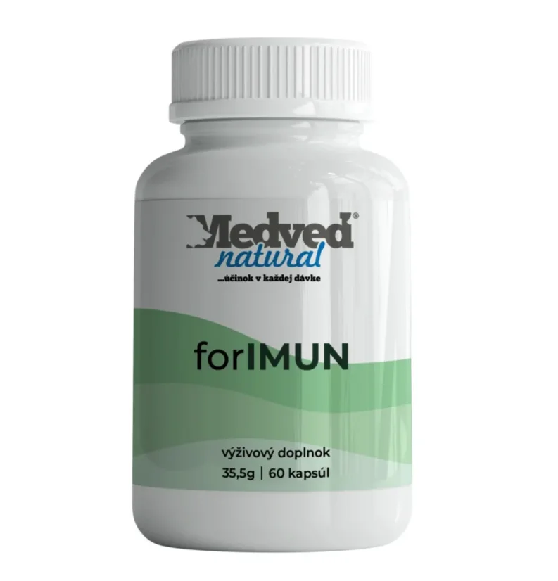 Medveď Natural forIMUN 60 kapslí, komplex vitaminů, minerálů a rostlinných extraktů pro imunitu
