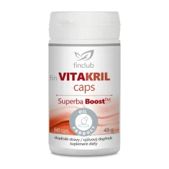 Finclub fin Vitakrilcaps s obsahem omega-3, fosfolipidů a astaxantinu pro podporu zraku a pokožky