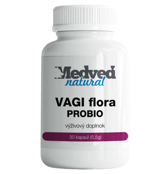 Medveď Natural VAGI flora PROBIO – probiotický doplněk stravy 30 kapslí pro podporu vaginální mikroflóry a intimního zdraví