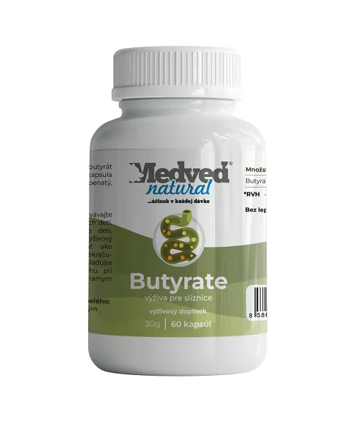 Výživový doplnok Medveď Natural Butyrate – výživa pre črevnú sliznicu v balení 60 kapsúl