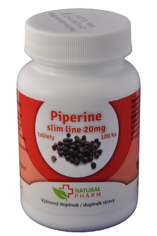 Natural Pharm Piperin slim line (přípravek na hubnutí) 20 mg 100 a 200 tablet - Množstvo: 100 tabliet