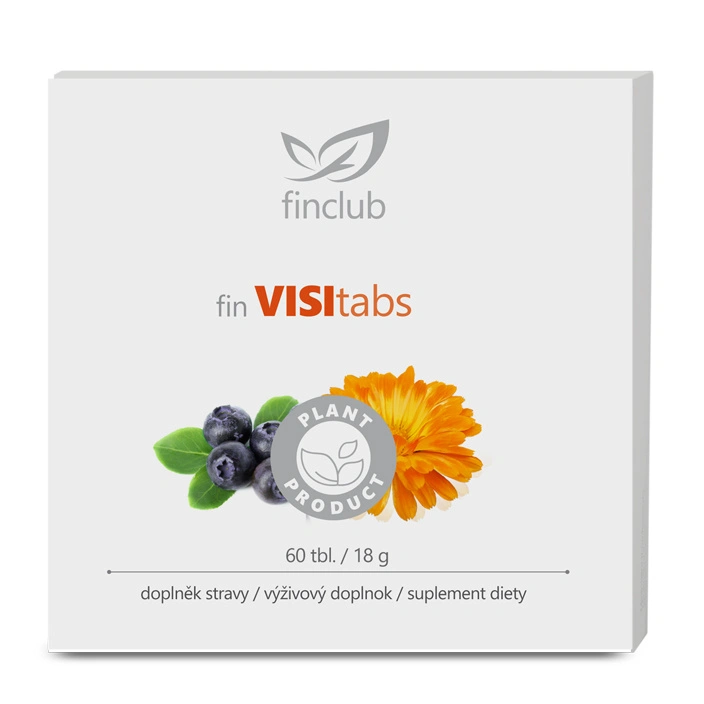 Finclub VISItabs 60 tabliet – výživový doplnok s čučoriedkou a nechtíkom lekárskym na podporu zraku, očí a antioxidačnej ochrany