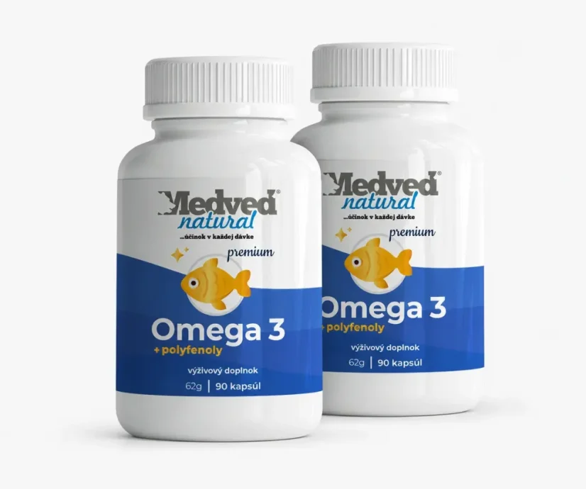 Medveď Natural Omega-3 Premium výhodné dvojbalenie s EPA, DHA a polyfenolmi Medveď Natural Omega-3 Premium výhodné dvojbalenie s EPA, DHA a polyfenolmi