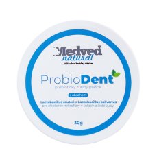 Medveď Natural ProbioDent – probiotický zubný prášok s Lactobacillus reuteri a salivarius pre ústnu mikroflóru a čisté zuby Medveď Natural ProbioDent – probiotický zubný prášok s Lactobacillus reuteri a salivarius pre ústnu mikroflóru a čisté zuby