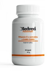 Doplněk stravy Medveď Natural, Vitamin C z extraktu CAMU CAMU, 60 kapslí, přírodní antioxidant a podpora imunity