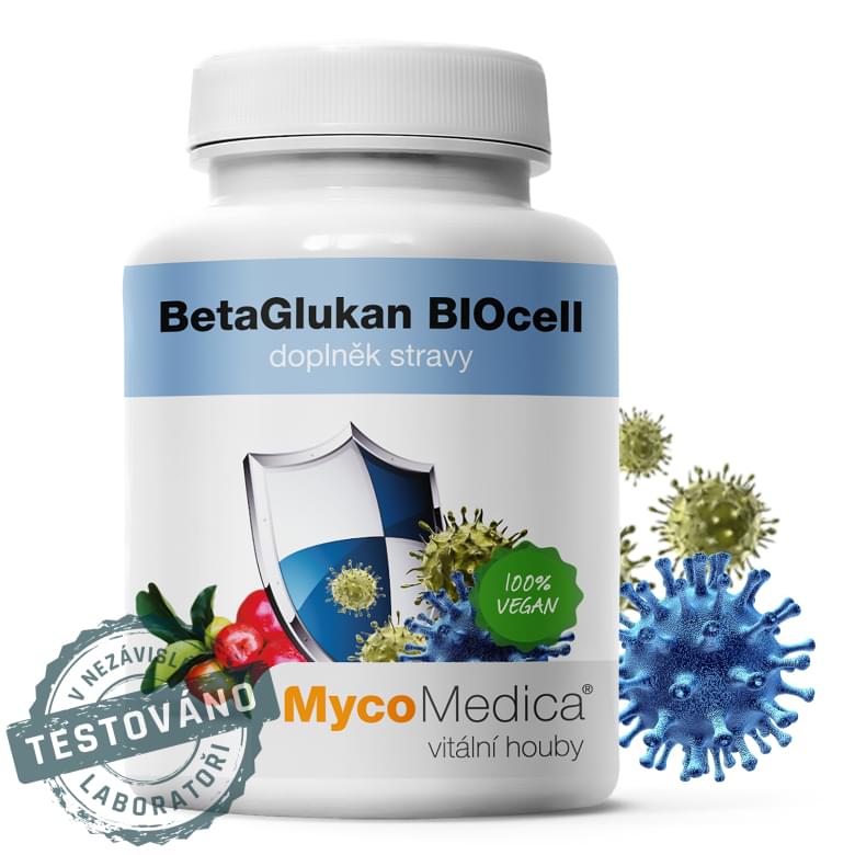 Výživový doplnok BetaGlukan BIOcell od MycoMedica, 100% VEGAN, testované v nezávislom laboratóriu, na podporu imunitného systému a obranyschopnosti Výživový doplnok BetaGlukan BIOcell od MycoMedica, 100% VEGAN, testované v nezávislom laboratóriu, na podporu imunitného systému a obranyschopnosti