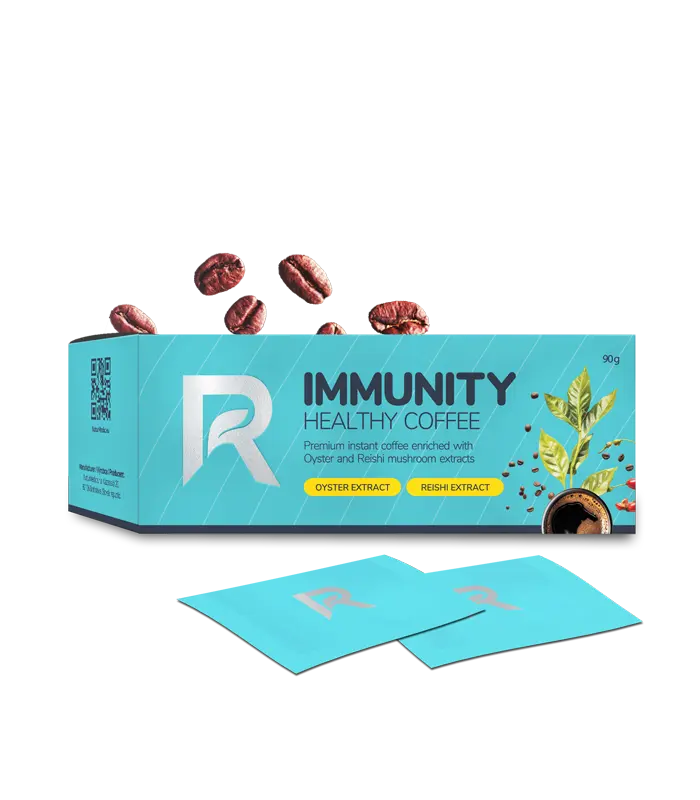 Immunity Healthy Coffee – instantná káva s reishi a hlivou pre imunitu a vitalitu