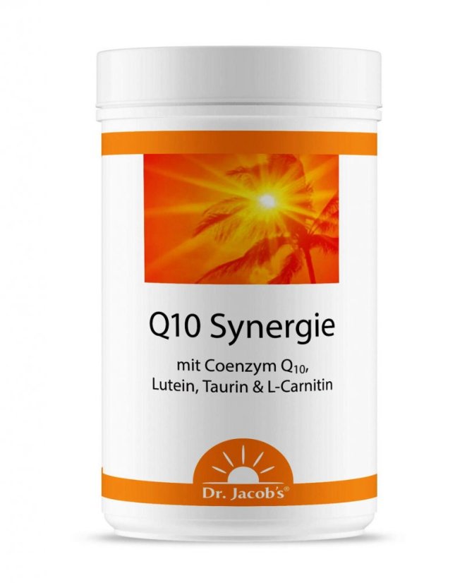 Dr. Jacob’s Q10 Synergie, výživový doplnok s koenzýmom Q10, luteínom, taurínom a L-karnitínom