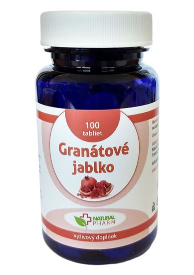Granátové jablko Natural Pharm 100 tabliet s extraktom z granátového jablka na ochranu buniek a krvný obeh