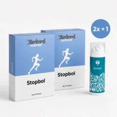 Medveď Natural Stopbol 2×60 kapslí a UKKO Herba9 krém v balíčku na klouby