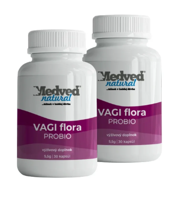 2× Medveď Natural VAGI flora PROBIO 30 kapsúl s kmeňmi Lactobacillus pre ženy