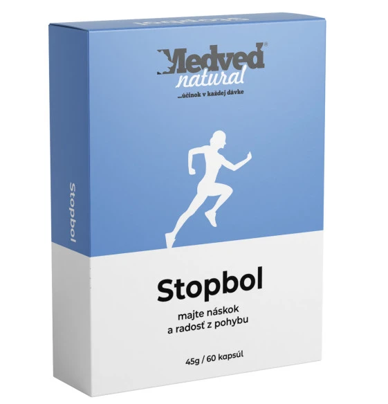 Medveď natural Stopbol 60 kapsúl, hydrolyzovaný keratín a kolagén II na kĺby