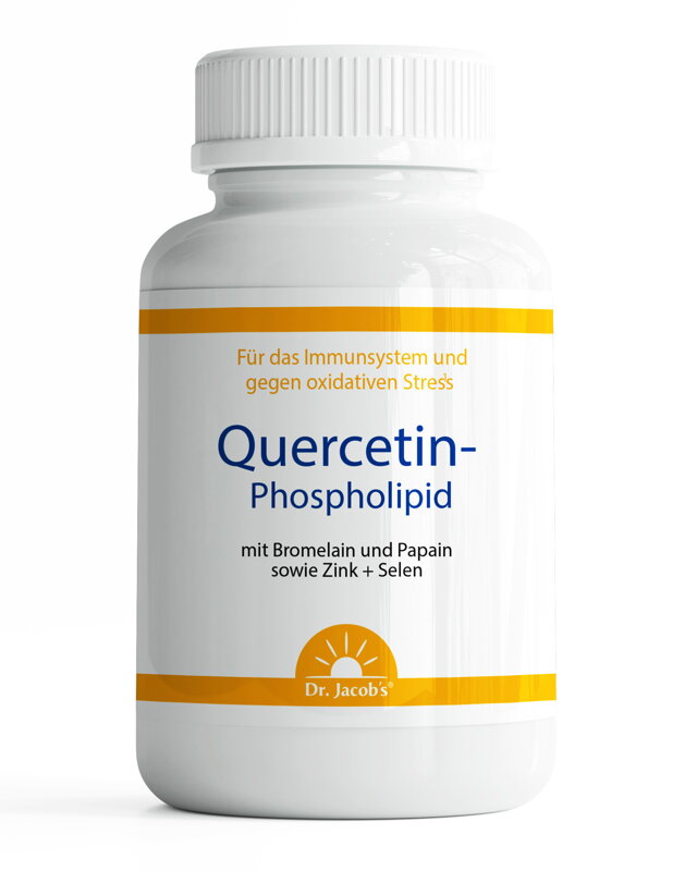 Quercetin-Phospholipid Dr. Jacob’s s bromelainem, papainem, zinkem a selenem pro imunitu a ochranu před oxidačním stresem