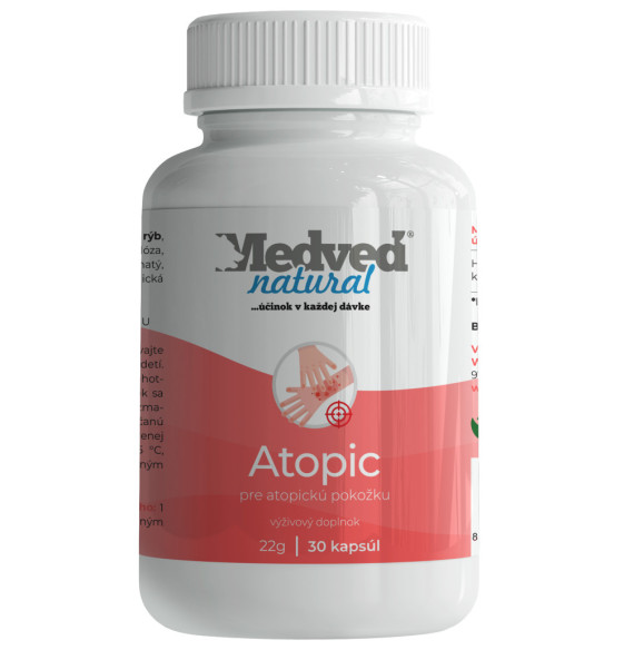 Medveď Natural Atopic – doplněk stravy pro atopickou pokožku, 30 kapslí Medveď Natural Atopic – doplněk stravy pro atopickou pokožku, 30 kapslí