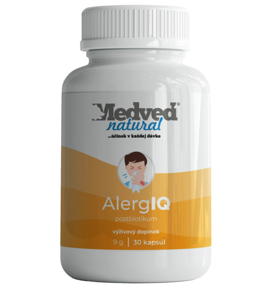 Medveď Natural AlergIQ – postbiotikum na alergii a imunitu, doplněk stravy 30 kapslí
