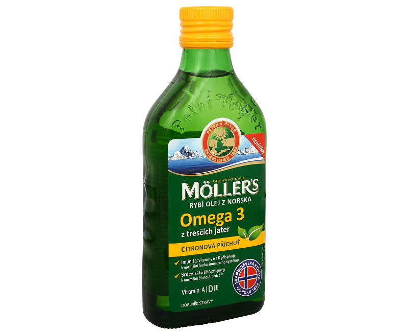 Möller's Rybí tuk nórsky Omega-3 (Natural, Citrón, Ovocná príchuť) 250 ml
