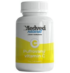 Medveď natural Pufrovaný vitamín C 60 kapslí pro šetrnou podporu imunity a ochranu buněk