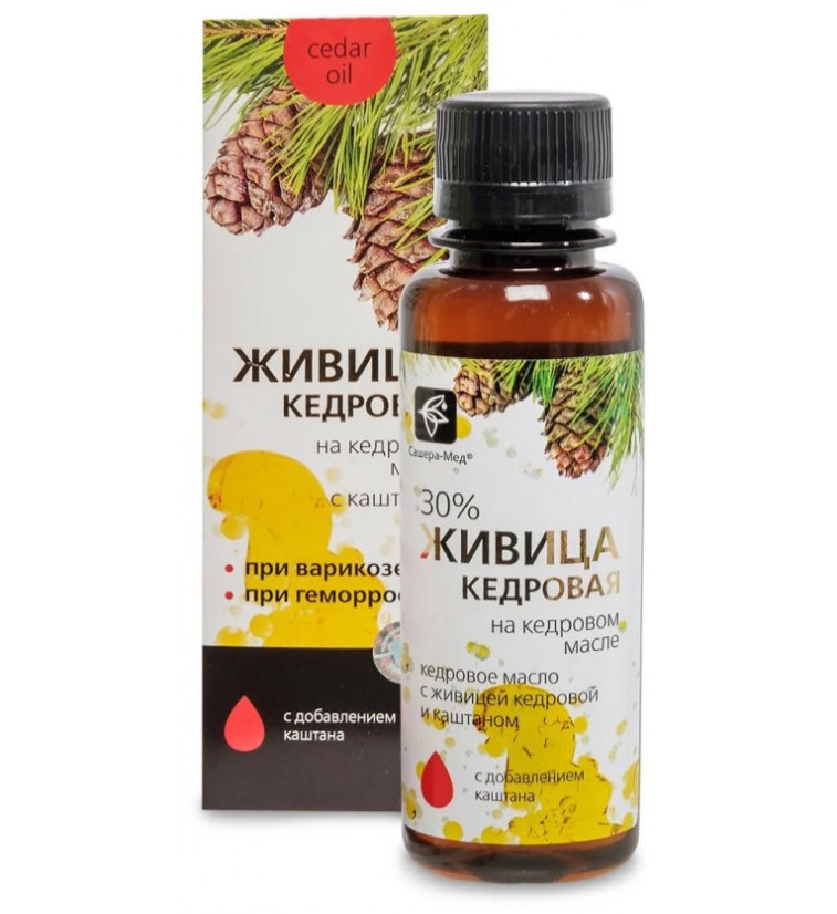 Živica cédrová 30 % v cédrovom oleji s extraktom z pagaštanu na kŕčové žily, hemoroidy a zdravie ciev