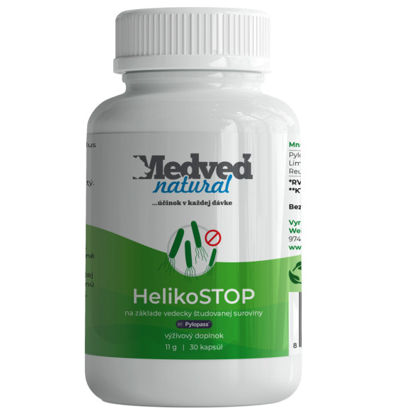 HelikoSTOP od Medveď Natural s účinnou látkou Pylopass proti bakterii Helicobacter pylori