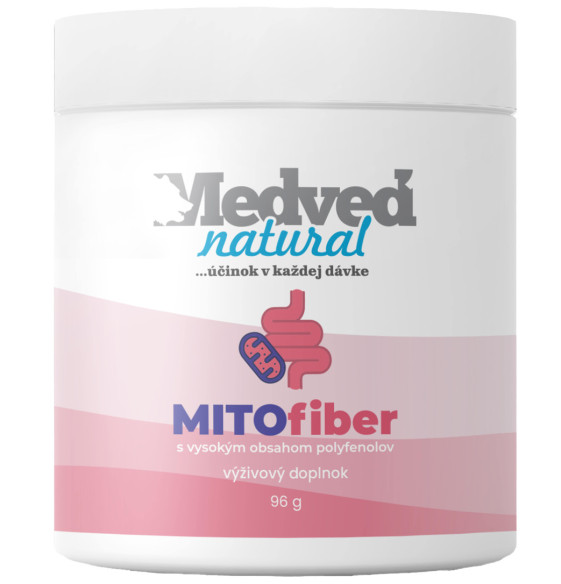 MITOfiber Medveď Natural – vláknina s vysokým obsahom polyfenolov na podporu čriev a mitochondrií