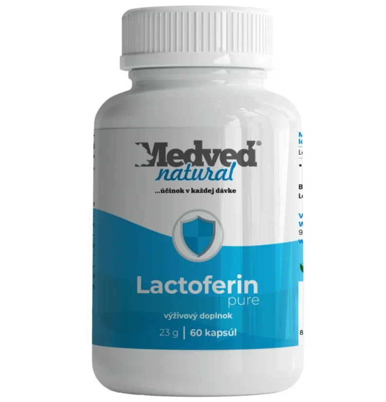 Medveď Natural Lactoferin Pure – čistý laktoferín na podporu imunity a obranyschopnosti, 60 kapsúl