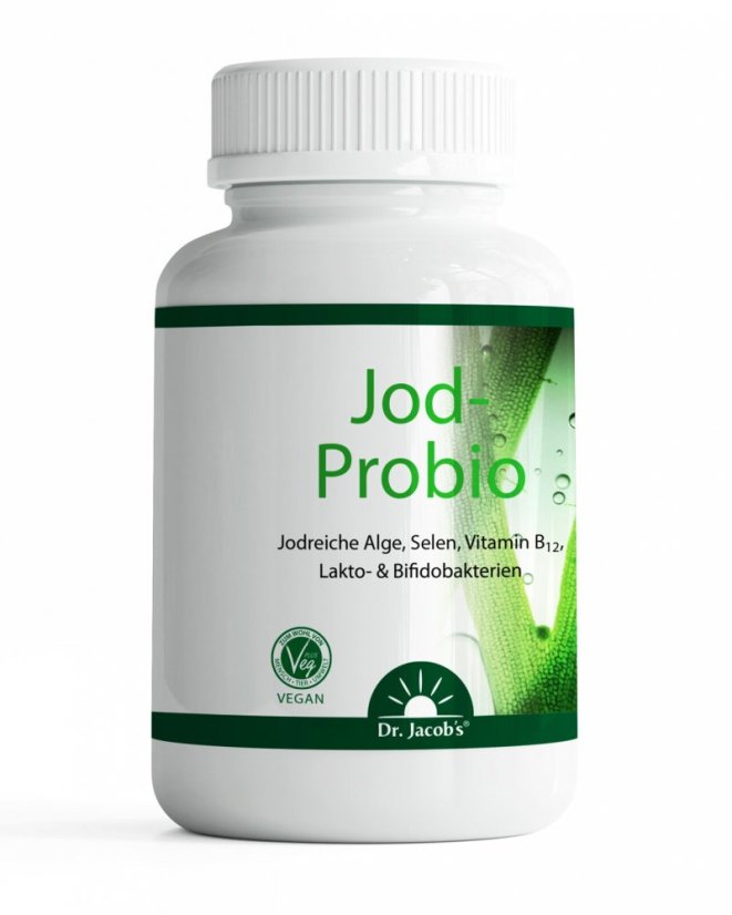 Dr. Jacob’s Jod-Probio, jód z morských rias, selén, vitamín B12 a probiotiká Dr. Jacob’s Jod-Probio, jód z morských rias, selén, vitamín B12 a probiotiká