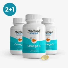 Medveď Natural Omega-3 balíček 2+1 zdarma 3×90 kapslí Medveď Natural Omega-3 balíček 2+1 zdarma 3×90 kapslí