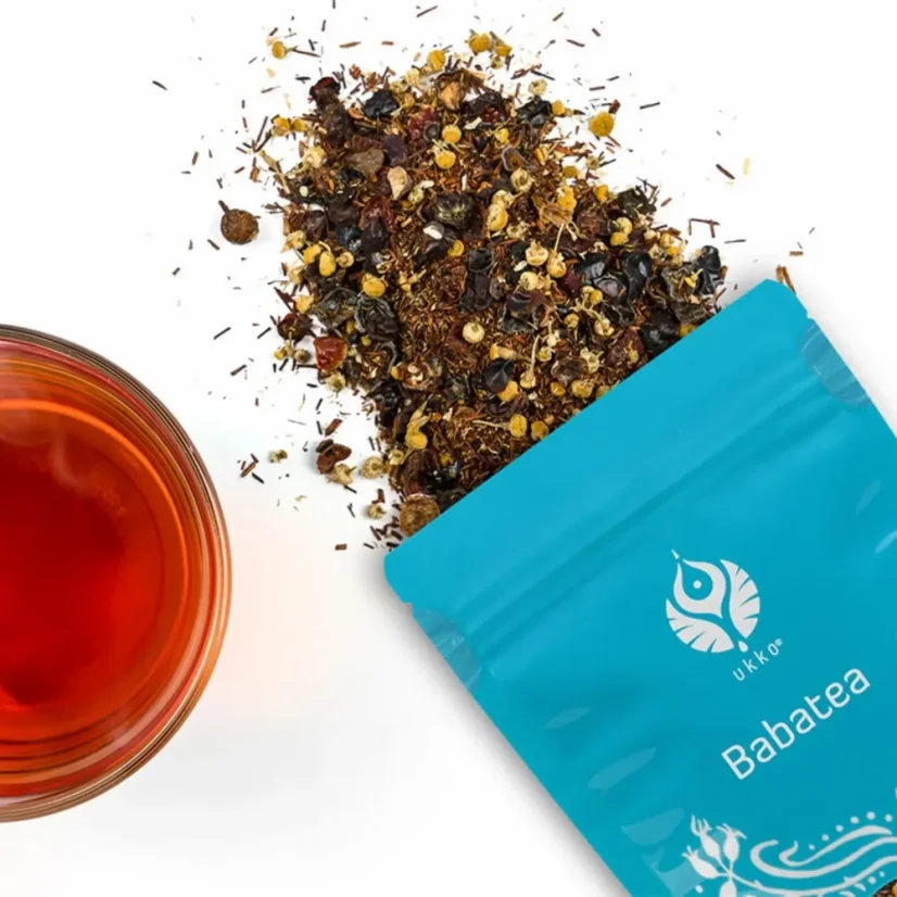 UKKO sypaný bylinný čaj pro děti a miminka s rooibosem, šípky a heřmánkem pro jemné trávení a hydrataci