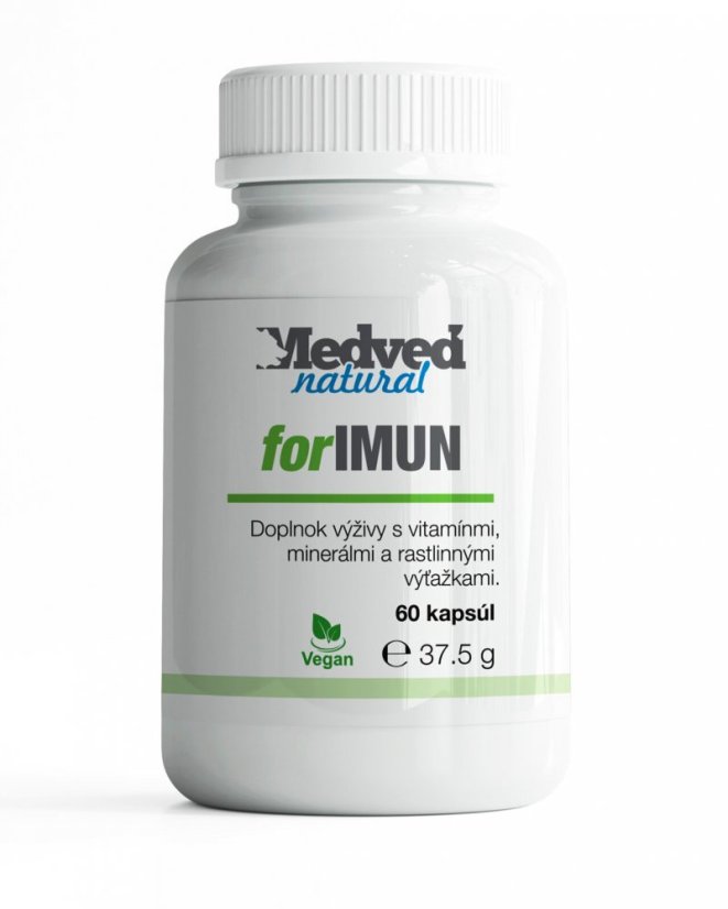 Medveď Natural forIMUN 60 kapsúl, komplex vitamínov, minerálov a rastlinných extraktov pre imunitu