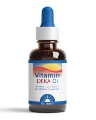 Dr. Jacob’s Vitamin DEKA olej – tekuté vitamíny D3, K2, A a E v přírodní formě tokoferolů