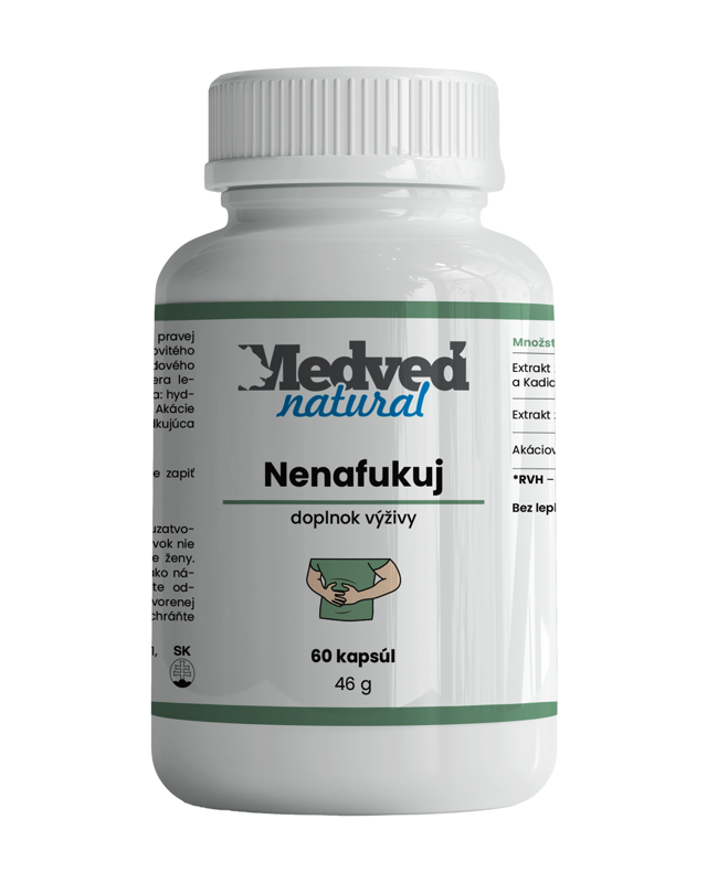 Nenafukuj Medveď Natural 60 kapslí s kurkumin-fosfolipidovým komplexem, boswellií a zázvorem na nadýmání, trávení a zánět ve střevech