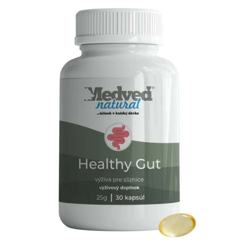 Medveď Natural Healthy Gut 30 kapslí – výživa pro střevní sliznici a trávící komfort