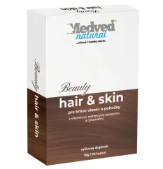 Medveď Natural Beauty hair & skin 60 kapslí, komplex látek pro pružnou pleť a krásné vlasy Medveď Natural Beauty hair & skin 60 kapslí, komplex látek pro pružnou pleť a krásné vlasy