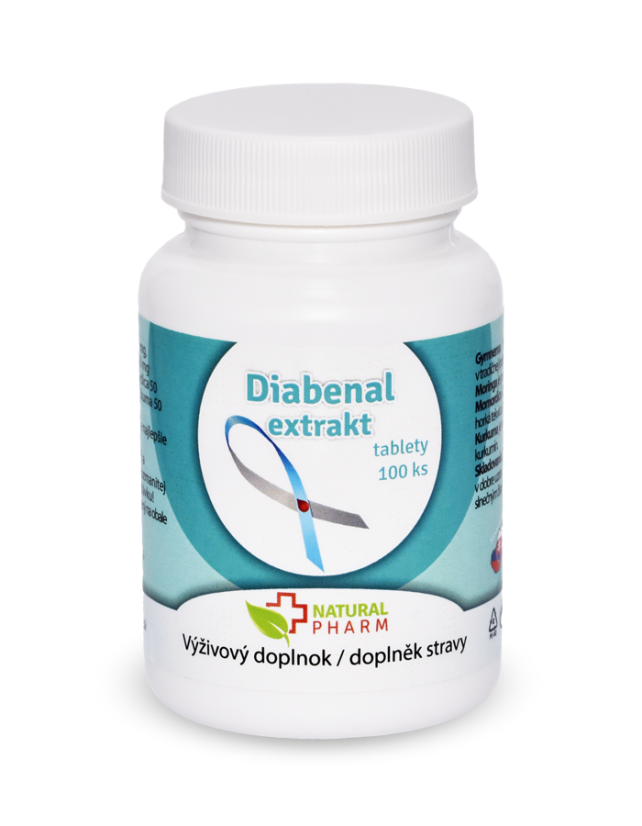 Diabenal extrakt 100 tablet – doplněk stravy Natural Pharm s bylinným komplexem pro podporu normální hladiny cukru v krvi
