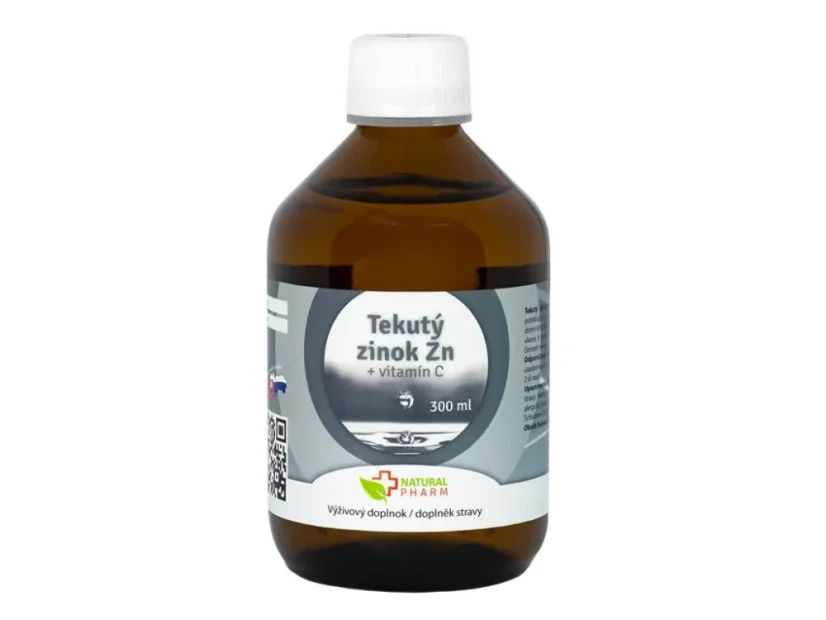 Natural Pharm Tekutý zinok Zn + Vitamín C 300 ml